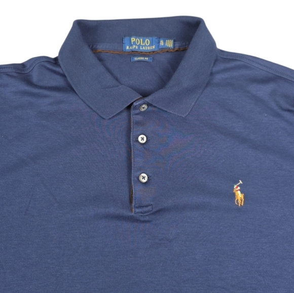 Polo Ralph Lauren Classic Fit Long Sleeve Polo Men's XL Navy Blue 100% Cotton - Picture 3 of 9